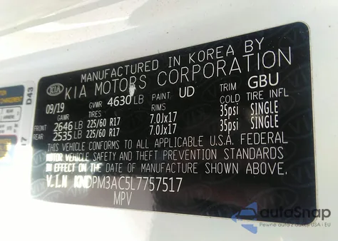 2020 Kia Sportage Lx from USA, damaged, VIN KNDPM3AC5L7757517